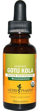 Whole Herb Gotu Kola, 1 fl oz (30 ml) by Herb Pharm-Hälsa, Kvinnor, Åderbråck, Gotu Kola