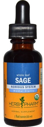 Whole Leaf Sage, 1 fl oz (30 ml) by Herb Pharm-Örter, Salvia