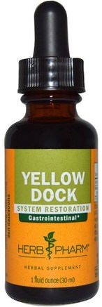 Yellow Dock, 1 fl oz (30 ml) by Herb Pharm-Örter, Gul Docka
