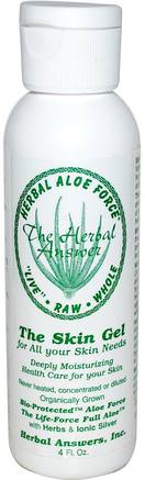 Inc, Herbal Aloe Force, The Skin Gel, 4 fl oz by Herbal Answers-Skönhet, Ansiktsvård, Hudtyp Hyperpigmentering Solskyddad Hud