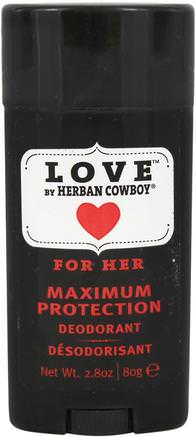 For Her, Maximum Protection Deodorant, 2.8 oz (80 g) by Herban Cowboy-Bad, Skönhet, Deodoranta Kvinnor