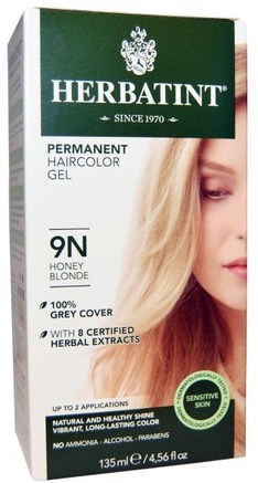 Permanent Haircolor Gel, 9N, Honey Blonde, 4.56 fl oz (135 ml) by Herbatint-Sverige