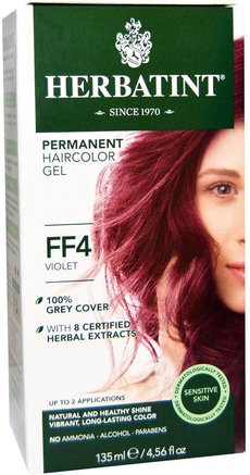 Permanent Haircolor Gel, FF 4, Violet, 4.56 fl oz (135 ml) by Herbatint-Herbatint Flash Mode