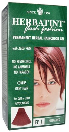 Permanent Herbal Haircolor Gel, FF 1 Henna Red, 4.56 fl oz (135 ml) by Herbatint-Herbatint Flash Mode