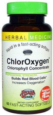 ChlorOxygen, Chlorophyll Concentrate, 60 Fast-Acting Softgels by Herbs Etc.-Kosttillskott, Klorofyll, Hälsa