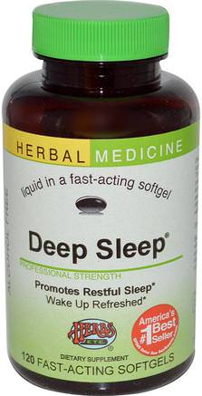 Deep Sleep, Alcohol Free, 120 Fast-Acting Softgels by Herbs Etc.-Kosttillskott, Sömn, Hälsa