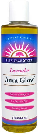 Aura Glow, Lavender, 8 fl oz (240 ml) by Heritage Stores-Hälsa, Hud, Massageolja