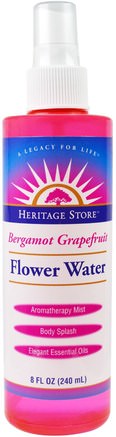 Bergamot Grapefruit, Flower Water, 8 fl oz (240 ml) by Heritage Stores-Bad, Skönhet, Doftsprayer