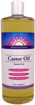Castor Oil, 32 fl oz (960 ml) by Heritage Stores-Hälsa, Hud, Ricinolja