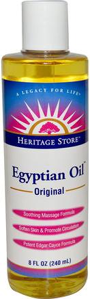 Egyptian Oil, Original, 8 fl oz (240 ml) by Heritage Stores-Hälsa, Hud, Massageolja