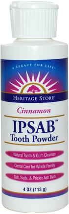 IPSAB Tooth Powder, Cinnamon, 4 oz (113 g) by Heritage Stores-Bad, Skönhet, Tandkräm