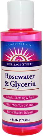 Rosewater & Glycerin, 4 fl oz (120 ml) by Heritage Stores-Bad, Skönhet, Body Lotion, Personlig Hygien