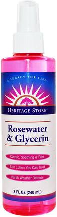 Rosewater & Glycerin, Atomizer Mist Sprayer, 8 fl oz (240 ml) by Heritage Stores-Bad, Skönhet, Personlig Hygien, Doftsprayer