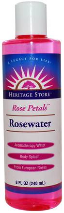 Rosewater, Rose Petals, 8 fl oz (240 ml) by Heritage Stores-Bad, Skönhet, Personlig Hygien
