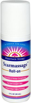 Scarmassage, Roll-on, 3 fl oz (90 ml) by Heritage Stores-Hälsa, Hud, Massageolja, Sträckmärken Ärr
