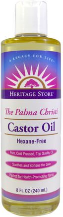 The Palma Christi, Castor Oil, 8 fl oz (240 ml) by Heritage Stores-Hälsa, Hud, Ricinolja