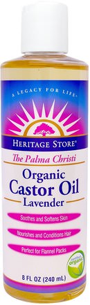 The Palma Christi, Organic Castor Oil, Lavender, 8 fl oz (240 ml) by Heritage Stores-Hälsa, Hud, Ricinolja