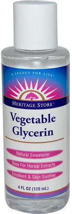 Vegetable Glycerin, 4 fl oz (120 ml) by Heritage Stores-Skönhet, Ansiktsvård, Glycerin Grönsak, Hud