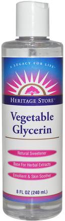 Vegetable Glycerin, 8 fl oz (240 ml) by Heritage Stores-Skönhet, Ansiktsvård, Glycerin Grönsak, Hud