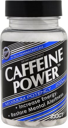Caffeine Power, 200 mg, 100 Tablets by Hi Tech Pharmaceuticals-Hälsa, Energi, Sport