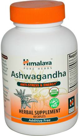 Ashwagandha, 60 Caplets by Himalaya Herbal Healthcare-Örter, Ashwagandha Medania Somnifera, Adaptogen