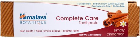 Botanique, Complete Care Toothpaste, Simply Cinnamon, 5.29 oz (150 g) by Himalaya Herbal Healthcare-Bad, Skönhet, Tandkräm