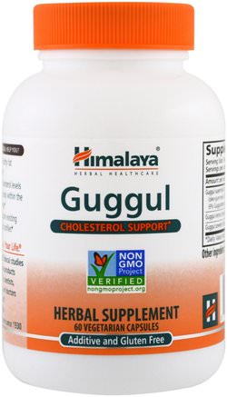 Guggul, 60 Veggie Caps by Himalaya Herbal Healthcare-Örter, Guggul (Commiphora Mukul)
