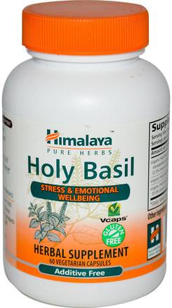 Holy Basil, 60 Veggie Caps by Himalaya Herbal Healthcare-Örter, Helig Basilika, Adaptogen
