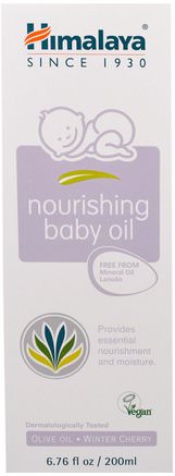 Nourishing Baby Oil, Olive Oil and Winter Cherry, 6.76 fl oz (200 ml) by Himalaya Herbal Healthcare-Barns Hälsa, Diapering, Babypulveroljor