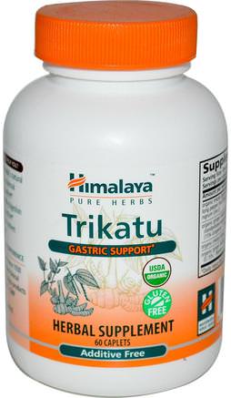 Trikatu, Gastric Support, 60 Caplets by Himalaya Herbal Healthcare-Hälsa, Matsmältning, Mage, Ayurveda Ayurvediska Örter, Trikatu