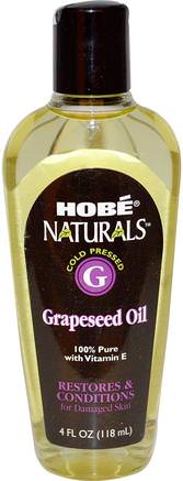 Naturals, Grapeseed Oil, 4 fl oz (118 ml) by Hobe Labs-Hälsa, Hud, Grapeseed Olja, Massageolja