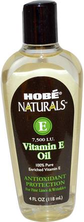Vitamin E Oil, 7.500 IU, 4 fl oz (118 ml) by Hobe Labs-Hälsa, Hud, Vitamin E Oljekräm, Massageolja