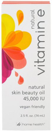 Natural Vitamin E Oil, 45.000 IU, 2.5 fl oz (74 ml) by Home Health-Hälsa, Hud, Vitamin E Oljekräm, Vitaminer, Vitamin E, Vitamin E Vätska