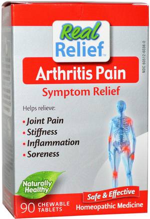 Arthritis Pain Symptom Relief, 90 Chewable Tablets by Homeolab USA-Kosttillskott, Homeopati Smärtlindring