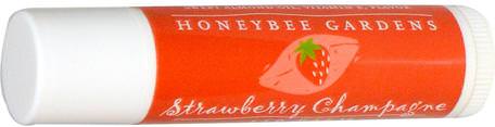 Lip Balm, Strawberry Champagne.15 oz by Honeybee Gardens-Bad, Skönhet, Läppvård, Läppbalsam