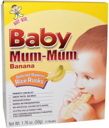 Baby Mum-Mum, Selected Superior Rice Rusks, Banana, 24 Rusks, 1.76 oz (50 g) by Hot Kid-Barns Hälsa, Babyfodring, Baby Snacks Och Fingermat, Kakor Med Barnkakor, Barnmat