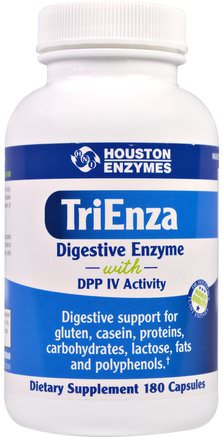 TriEnza with DPP IV Activity, 180 Capsules by Houston Enzymes-Kosttillskott, Matsmältningsenzymer