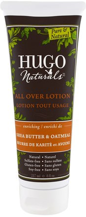 All Over Lotion, Shea Butter & Oatmeal, 8 fl oz (237 ml) by Hugo Naturals-Bad, Skönhet, Body Lotion