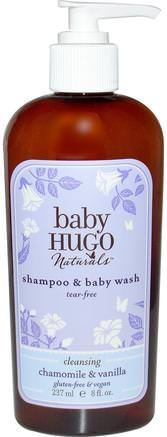 Baby, Shampoo & Baby Wash, Tear-Free, Chamomile & Vanilla, 8 fl oz (237 ml) by Hugo Naturals-Barns Hälsa, Barnbad, Schampo, Barnschampo