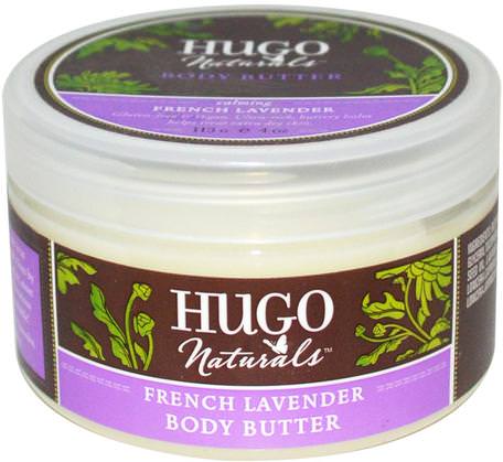 Body Butter, French Lavender, 4 oz (113 g) by Hugo Naturals-Hälsa, Hud, Kroppsbrännare