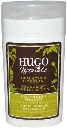 Dual Action Deodorant, Mexican Lime & Bergamot, 1.5 oz (42.5 g) by Hugo Naturals-Bad, Skönhet, Deodorant