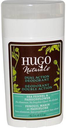 Dual Action Deodorant, Sea Fennel & Passionflower, 1.5 oz (42.5 g) by Hugo Naturals-Bad, Skönhet, Deodorant