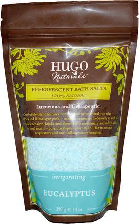 Effervescent Bath Salts, Eucalyptus, 14 oz (397 g) by Hugo Naturals-Bad, Skönhet, Badsalter