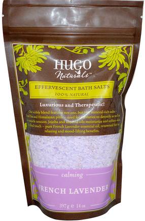 Effervescent Bath Salts, French Lavender, 14 oz (397 g) by Hugo Naturals-Bad, Skönhet, Badsalter