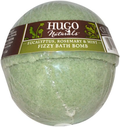 Fizzy Bath Bomb, Eucalyptus, Rosemary & Mint, 6 oz (170 g) by Hugo Naturals-Bad, Skönhet, Badsalter