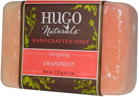 Handcrafted Soap, Grapefruit, 4 oz (113 g) by Hugo Naturals-Bad, Skönhet, Tvål