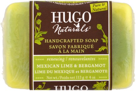 Handcrafted Soap, Mexican Lime & Bergamot, 4 oz (113 g) by Hugo Naturals-Bad, Skönhet, Tvål