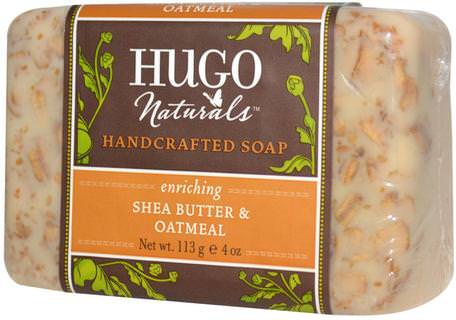 Handcrafted Soap, Shea Butter & Oatmeal, 4 oz (113 g) by Hugo Naturals-Bad, Skönhet, Tvål