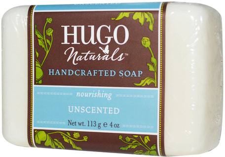 Handcrafted Soap, Unscented, 4 oz (113 g) by Hugo Naturals-Bad, Skönhet, Tvål