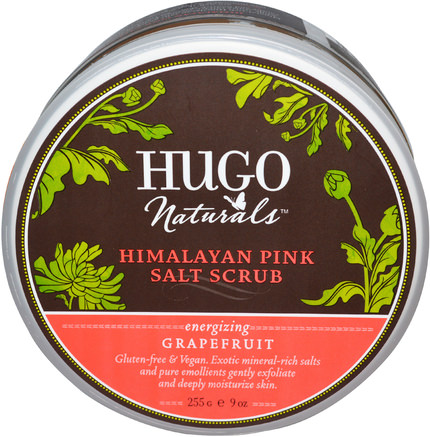 Himalayan Pink Salt Scrub, Grapefruit, 9 oz (255 g) by Hugo Naturals-Bad, Skönhet, Kroppscrubs